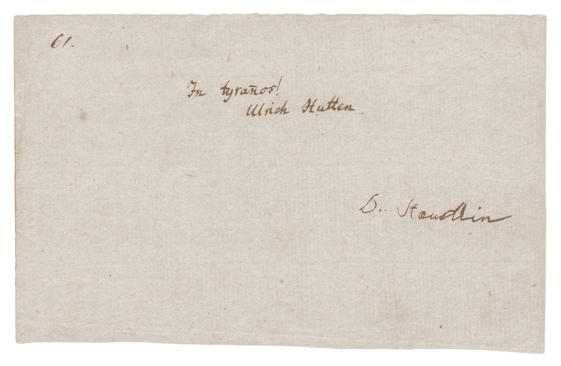 Handschriftlicher Eintrag aus Hegels Stammbuch von Gotthold Friedrich Stäudlin